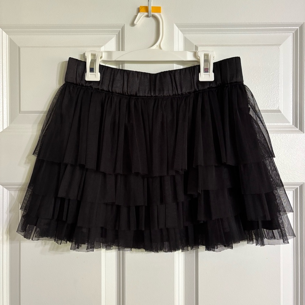 H&M Elegant Black Tiered Mini Skirt